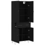 Aparador alto madera contrachapada negro 69,5x34x180 cm by , Sideboards - Ref: Foro24-3198178, Price: 166,07 €, Discount: %