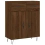 Aparador alto madera contrachapada marrón roble 69,5x34x180 cm de , Aparadores - Ref: Foro24-3198184, Precio: 153,22 €, Descu...