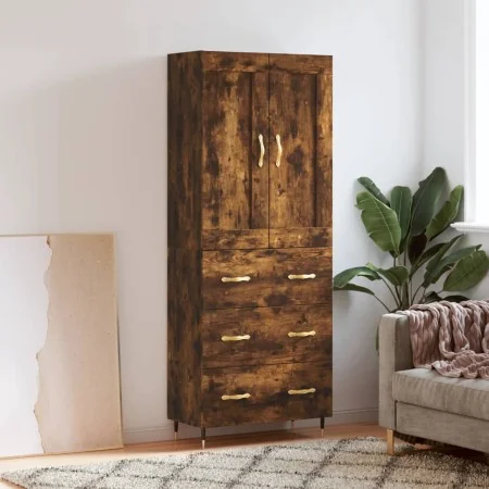 Aparador alto madera contrachapada roble ahumado 69,5x34x180 cm | Foro24.es | Tu tienda online para hogar, jardín y más Foro24.es
