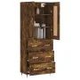 Aparador alto madera contrachapada roble ahumado 69,5x34x180 cm | Foro24.es | Tu tienda online para hogar, jardín y más Foro24.es