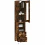 Aparador de madera contrachapada roble ahumado 34,5x34x180 cm by , Sideboards - Ref: Foro24-3199334, Price: 105,27 €, Discoun...