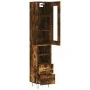 Aparador de madera contrachapada roble ahumado 34,5x34x180 cm by , Sideboards - Ref: Foro24-3199334, Price: 105,27 €, Discoun...