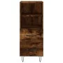 Aparador de madera contrachapada roble ahumado 34,5x34x180 cm by , Sideboards - Ref: Foro24-3199334, Price: 105,27 €, Discoun...