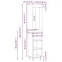 Aparador alto madera contrachapada blanco brillo 34,5x34x180 cm by , Sideboards - Ref: Foro24-3199395, Price: 97,08 €, Discou...