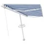 Toldo de pie manual azul y blanco 450x300 cm de vidaXL, Toldos - Ref: Foro24-3069556, Precio: 493,90 €, Descuento: %
