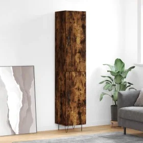 Aparador de madera contrachapada roble ahumado 34,5x34x180 cm de , Aparadores - Ref: Foro24-3198822, Precio: 103,90 €, Descue...