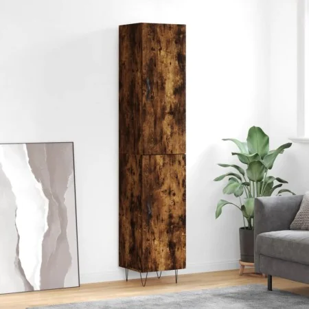 Aparador de madera contrachapada roble ahumado 34,5x34x180 cm by , Sideboards - Ref: Foro24-3198822, Price: 103,89 €, Discoun...