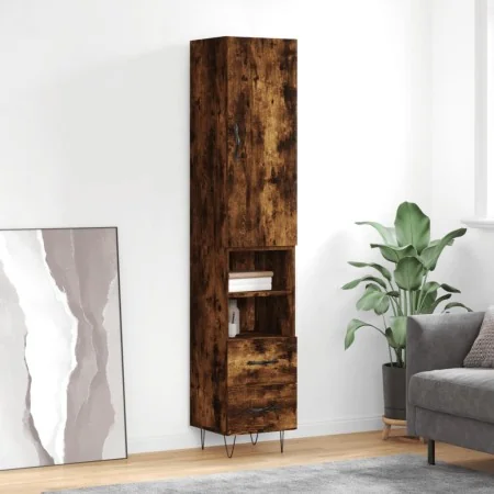 Aparador de madera contrachapada roble ahumado 34,5x34x180 cm von , Sideboards - Ref: Foro24-3198950, Preis: 104,57 €, Rabatt: %