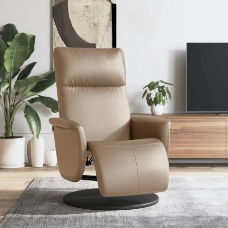 Sillón reclinable con reposapiés cuero sintético capuchino by , Armchairs - Ref: Foro24-356548, Price: 209,52 €, Discount: -5%%