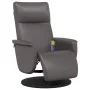 Sillón reclinable de masaje con reposapiés cuero sintético gris | Foro24.es | Tu tienda online para hogar, jardín y más Foro24.es