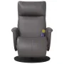 Sillón reclinable de masaje con reposapiés cuero sintético gris | Foro24.es | Tu tienda online para hogar, jardín y más Foro24.es