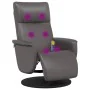 Sillón reclinable de masaje con reposapiés cuero sintético gris | Foro24.es | Tu tienda online para hogar, jardín y más Foro24.es