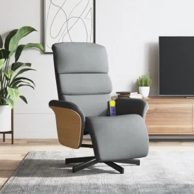 Sillón reclinable de masaje con reposapiés tela