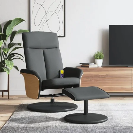 Sillón reclinable de masaje con reposapiés tela gris oscuro | Foro24.es | Tu tienda online para hogar, jardín y más Foro24.es