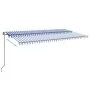 Toldo automático retráctil azul y blanco 600x350 cm by , Awnings - Ref: Foro24-3069246, Price: 714,38 €, Discount: %
