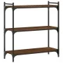 Librería 3 estantes madera ingeniería roble marrón 80x30x86 cm de , Librerías y estanterías - Ref: Foro24-837671, Precio: 47,...