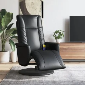 Sillón reclinable masaje con reposapiés cuero sintético negro by , Armchairs - Ref: Foro24-356517, Price: 256,34 €, Discount: %