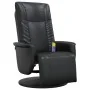 Sillón reclinable masaje con reposapiés cuero sintético negro by , Armchairs - Ref: Foro24-356517, Price: 256,34 €, Discount: %