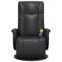 Sillón reclinable masaje con reposapiés cuero sintético negro by , Armchairs - Ref: Foro24-356517, Price: 256,34 €, Discount: %