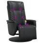 Sillón reclinable masaje con reposapiés cuero sintético negro by , Armchairs - Ref: Foro24-356517, Price: 256,34 €, Discount: %