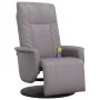 Sillón reclinable de masaje con reposapiés cuero sintético gris de , Sillones - Ref: Foro24-356515, Precio: 239,36 €, Descuen...