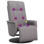 Sillón reclinable de masaje con reposapiés cuero sintético gris de , Sillones - Ref: Foro24-356515, Precio: 239,36 €, Descuen...