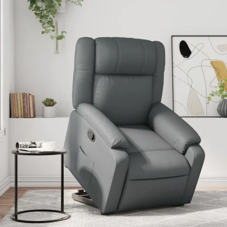 Sillón reclinable elevable cuero artificial gris | Foro24.es | Tu tienda online para hogar, jardín y más Foro24.es