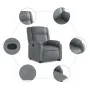 Sillón reclinable elevable cuero artificial gris | Foro24.es | Tu tienda online para hogar, jardín y más Foro24.es