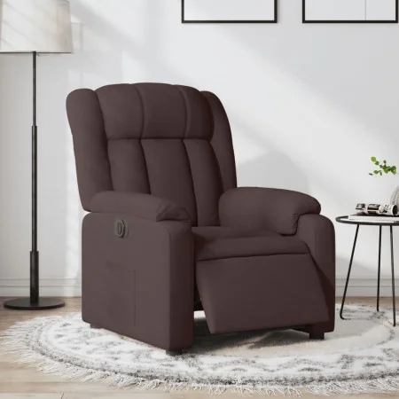 Sillón reclinable eléctrico tela marrón oscuro | Foro24.es | Tu tienda online para hogar, jardín y más Foro24.es
