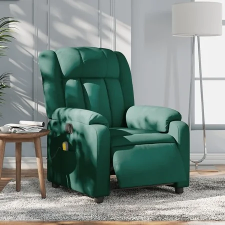 Sillón reclinable de masaje eléctrico tela verde oscuro | Foro24.es | Tu tienda online para hogar, jardín y más Foro24.es