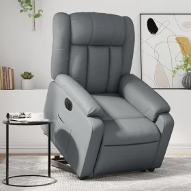 Sillón reclinable elevable eléctrico de cuero sintético gris by , Armchairs - Ref: Foro24-3205281, Price: 341,84 €, Discount: %