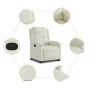 Sillón reclinable elevable terciopelo crema de , Sillones - Ref: Foro24-3204309, Precio: 307,74 €, Descuento: -5%%