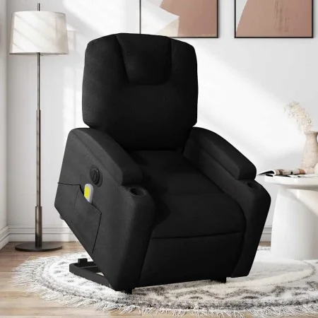 Sillón de masaje eléctrico reclinable elevable tela negro by , Armchairs - Ref: Foro24-3204406, Price: 387,91 €, Discount: %