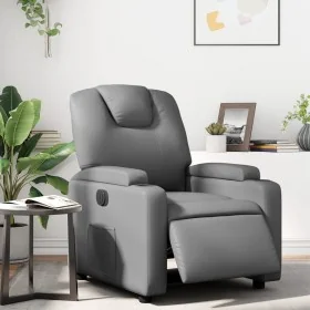 Sillón reclinable eléctrico de cuero sintético gris de , Sillones - Ref: Foro24-3204419, Precio: 301,10 €, Descuento: %