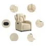 Sillón reclinable eléctrico de tela crema de , Sillones - Ref: Foro24-3204467, Precio: 252,07 €, Descuento: %