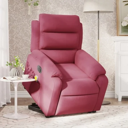 Sillón de masaje reclinable elevable terciopelo rojo tinto | Foro24.es | Tu tienda online para hogar, jardín y más Foro24.es