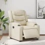 Sillón reclinable eléctrico de cuero sintético crema by , Armchairs - Ref: Foro24-3206544, Price: 306,40 €, Discount: %