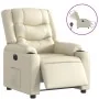 Sillón reclinable eléctrico de cuero sintético crema by , Armchairs - Ref: Foro24-3206544, Price: 306,40 €, Discount: %