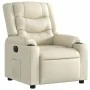 Sillón reclinable eléctrico de cuero sintético crema by , Armchairs - Ref: Foro24-3206544, Price: 306,40 €, Discount: %