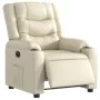 Sillón reclinable eléctrico de cuero sintético crema by , Armchairs - Ref: Foro24-3206544, Price: 306,40 €, Discount: %