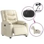 Sillón reclinable eléctrico de cuero sintético crema by , Armchairs - Ref: Foro24-3206544, Price: 306,40 €, Discount: %