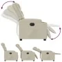 Sillón reclinable eléctrico de cuero sintético crema by , Armchairs - Ref: Foro24-3206544, Price: 306,40 €, Discount: %