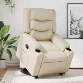 Sillón reclinable elevable cuero artificial color crema von , Sessel - Ref: Foro24-3206552, Preis: 335,71 €, Rabatt: -5%%