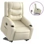 Sillón reclinable elevable cuero artificial color crema by , Armchairs - Ref: Foro24-3206552, Price: 345,37 €, Discount: %