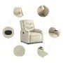 Sillón reclinable elevable cuero artificial color crema by , Armchairs - Ref: Foro24-3206552, Price: 345,37 €, Discount: %