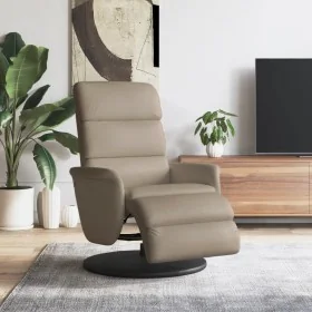 Sillón reclinable con reposapiés cuero sintético