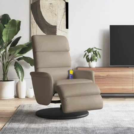Sillón reclinable masaje reposapiés cuero sintético capuchino by , Armchairs - Ref: Foro24-356728, Price: 257,92 €, Discount:...