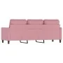 Sofá de 3 plazas terciopelo rosa 180 cm by , Sofas - Ref: Foro24-359212, Price: 308,68 €, Discount: %
