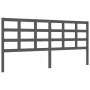 Gray solid wood bed frame with headboard 200x200 cm by vidaXL, Beds and slatted bases - Ref: Foro24-3194008, Price: 168,99 €,...