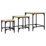 Mesas de centro apilables 3 pzas madera ingeniería roble Sonoma by , Coffee table - Ref: Foro24-838934, Price: 47,99 €, Disco...
